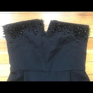 Black Strapless Jumpsuit with Beading